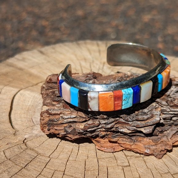 Navajo Bracelet Vintage Turquoise Jewelry Native American Signed Silver *** - Picture 3 of 8